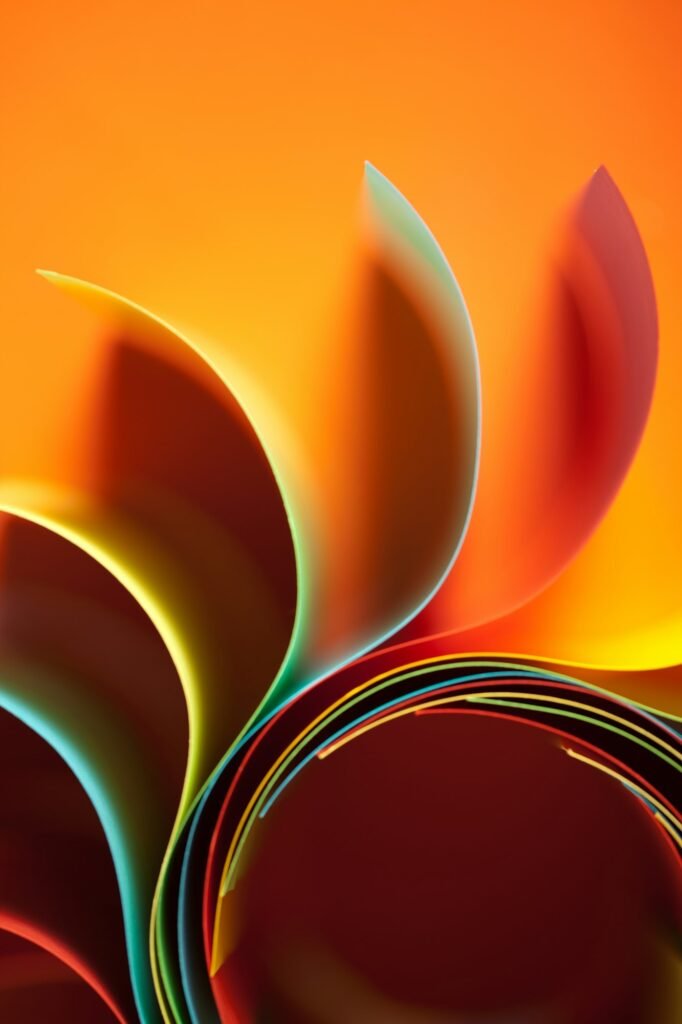 colored paper structure shaped as the sun